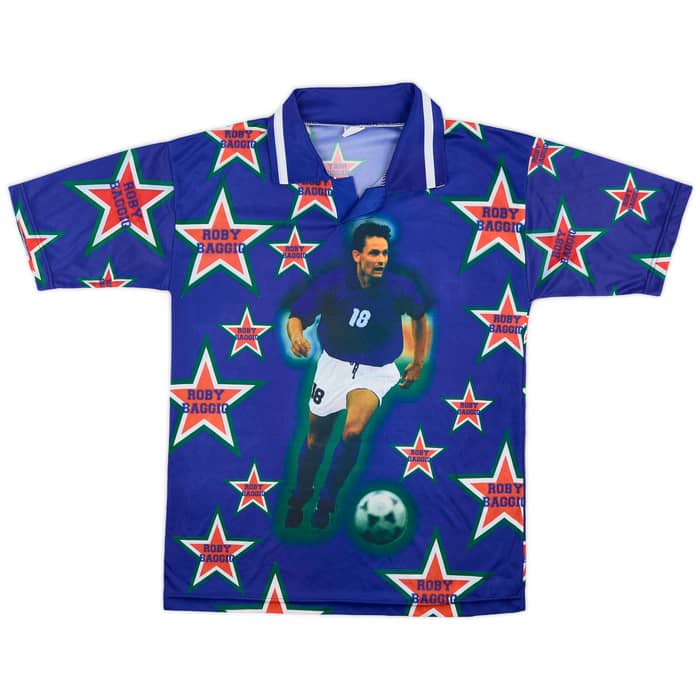 1996 Italy Graphic Shirt Baggio #18 - 9/10 - (L/XL)