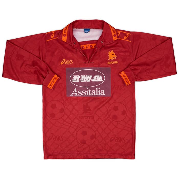 1994-95 Roma Match Issue Home L/S Shirt #20