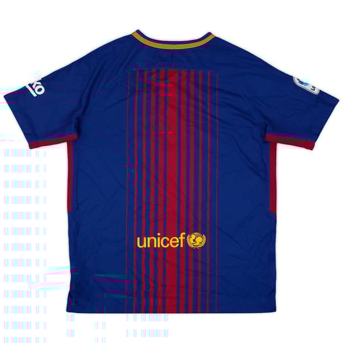 2017-18 Barcelona Home Shirt - 8/10 - (XL.Boys)