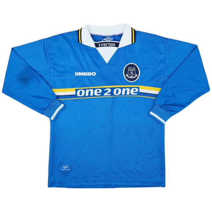 1997-99 Everton Home L/S Shirt Hutchison #10 - 5/10 - (L.Boys)