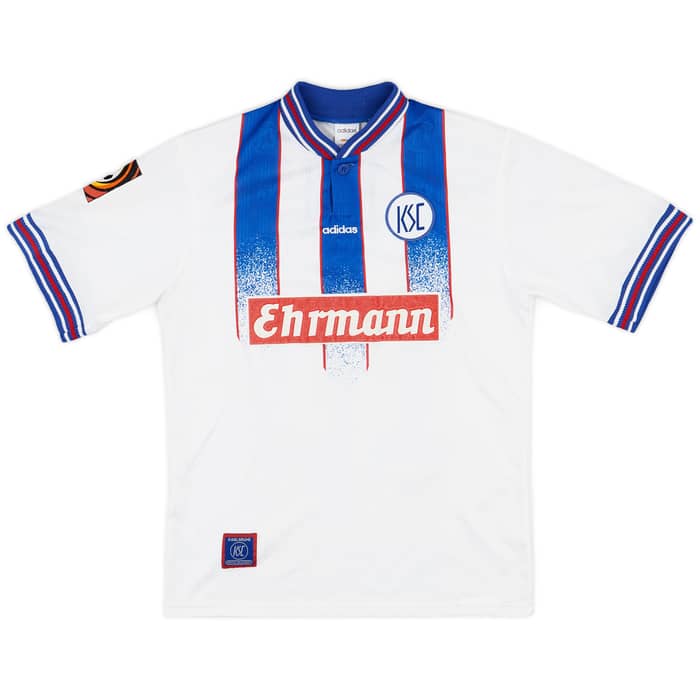 1996-98 Karlsruhe Home Shirt Hassler #10 - 8/10 - (XL.Boys)
