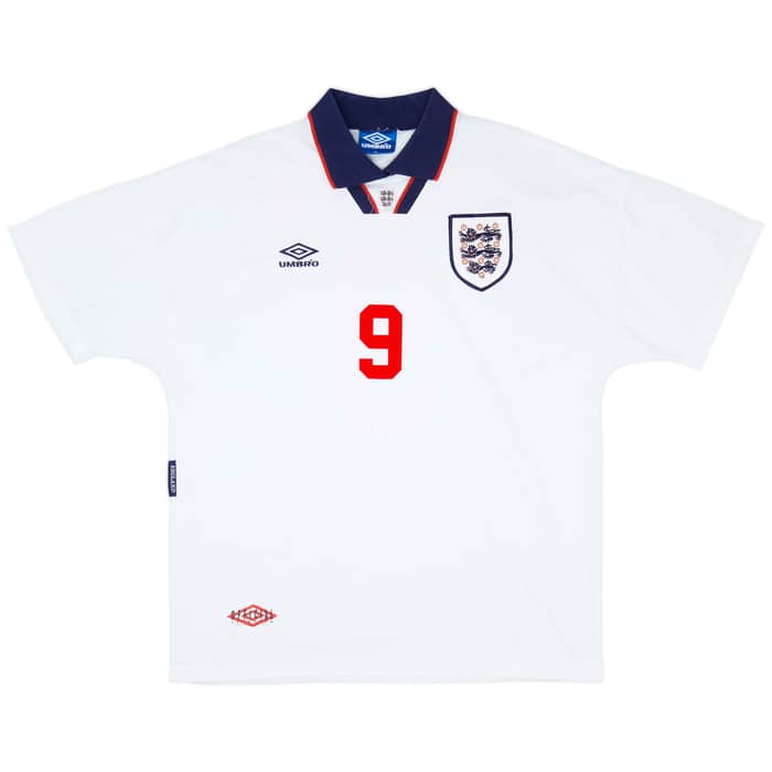 1993-95 England Home Shirt Shearer #9 - 9/10 - (XL)
