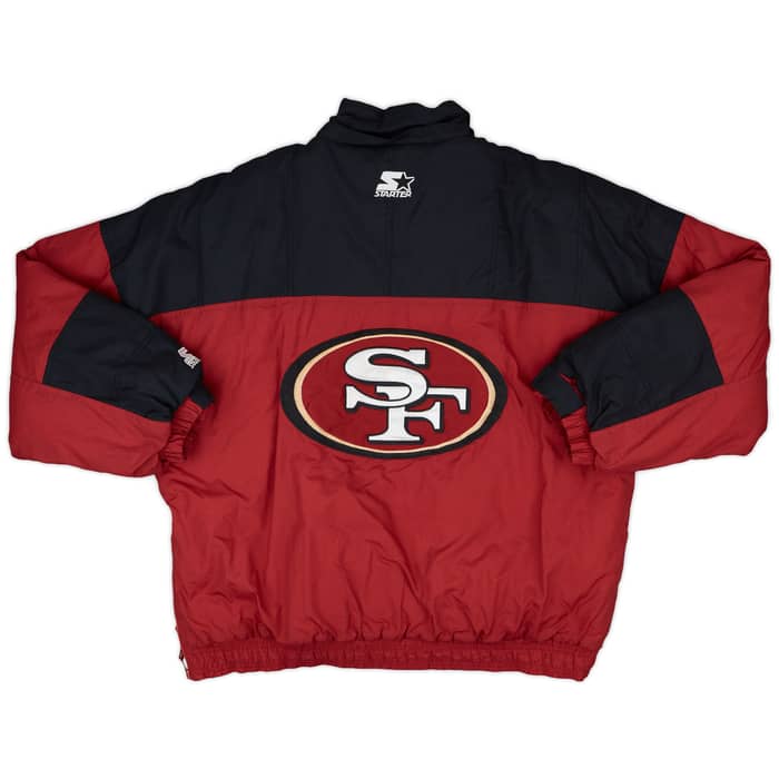 1996-99 San Francisco 49ers Starter 1/2 Zip Rain Coat - 7/10 - (L)