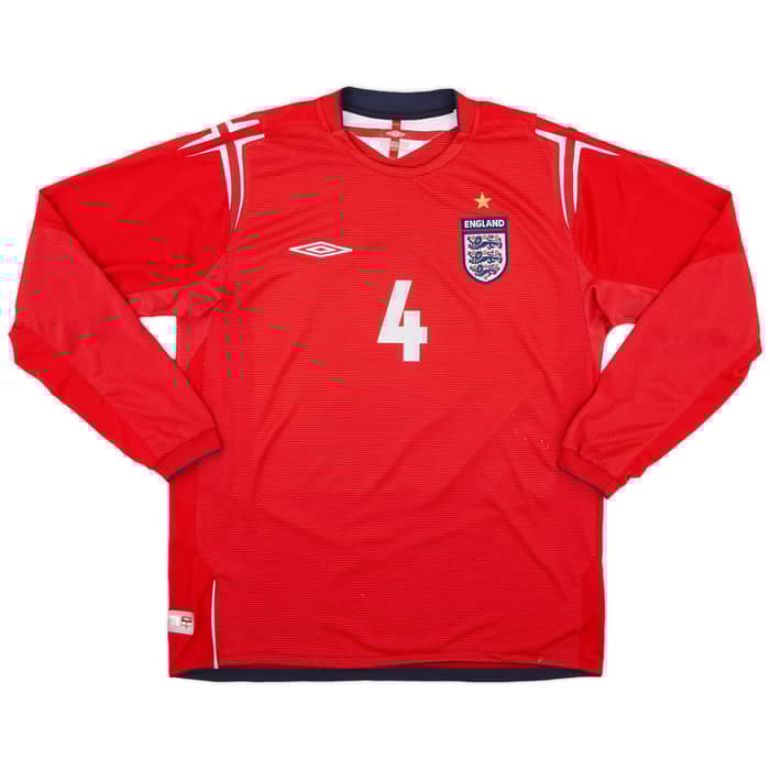 2004-06 England Away L/S Shirt Gerrard #4 - 7/10 - (L)