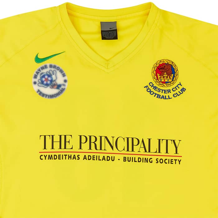2004 Chester City Match Worn 'Wayne Brown Testimonial' Away L/S Shirt #18
