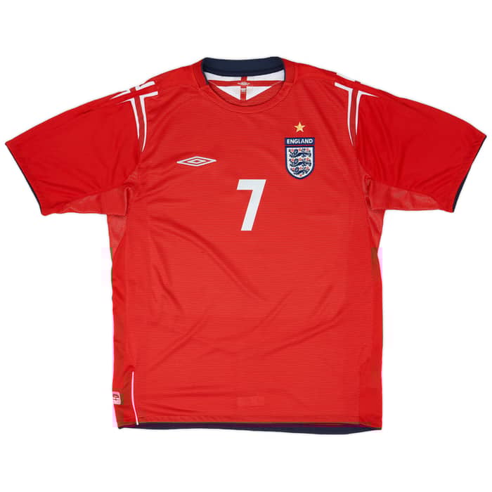 2004-06 England Away Shirt Beckham #7 - 6/10 - (L)