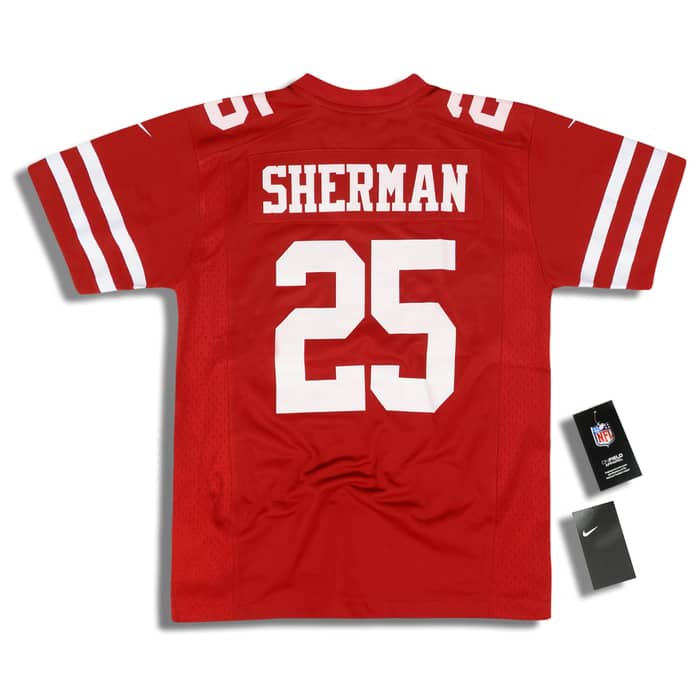 2018 San Francisco 49ers Sherman #25 Nike Game Jersey (Home) Y - W/Tags