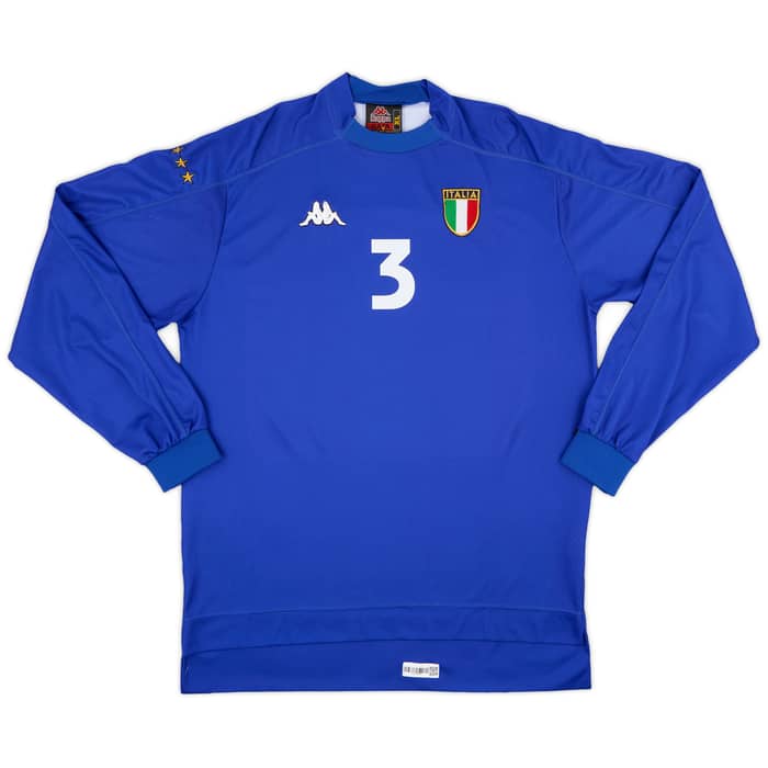1998-99 Italy Home L/S Shirt Maldini #3 - 8/10 - (XL)