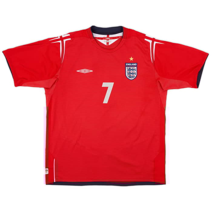 2004-06 England Away Shirt Beckham #7 - 7/10 - (XL)