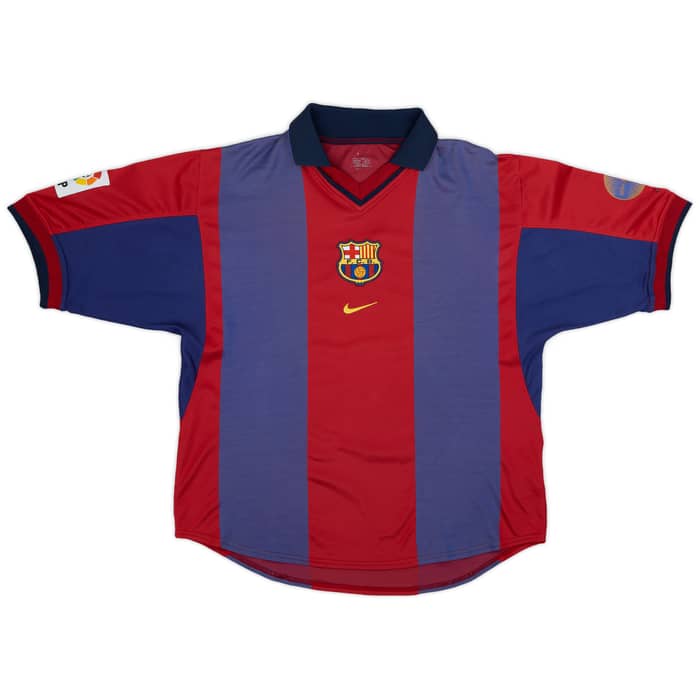 2000-01 Barcelona Home Shirt Rivaldo #10 - 7/10 - (L)