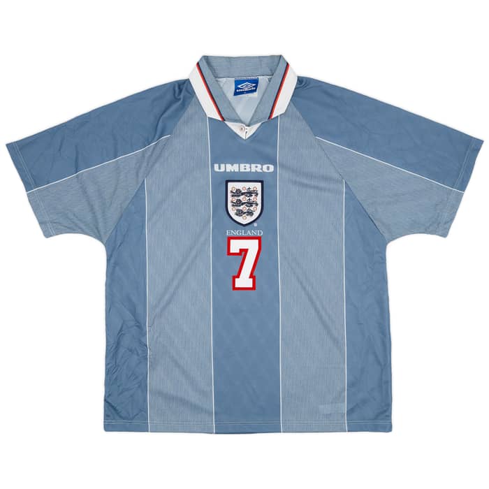 1996-97 England Away Shirt Beckham #7 - 8/10 - (XL)
