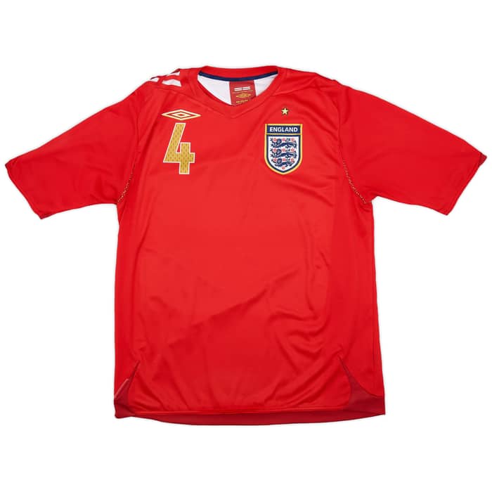 2006-08 England Away Shirt Gerrard #4 - 6/10 - (L)