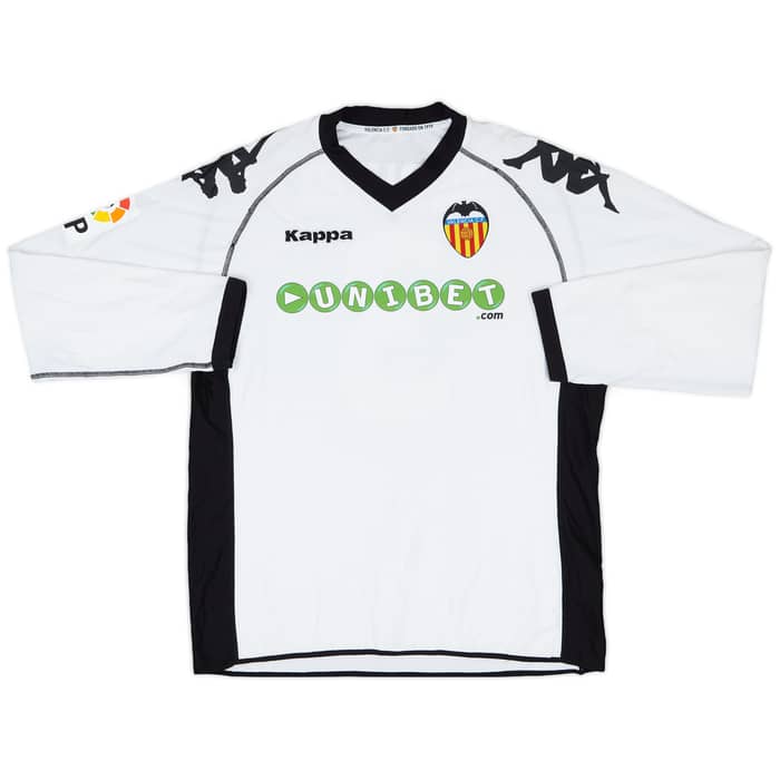 2010-11 Valencia Player Issue Home L/S Shirt Maduro #3