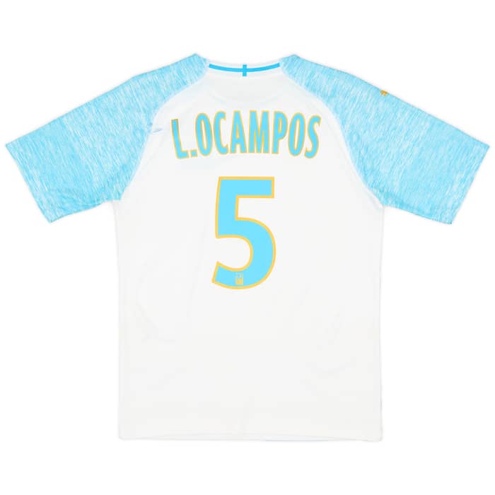 2018-19 Olympique Marseille Home Shirt L.Ocampos #5 - 5/10 - (S)