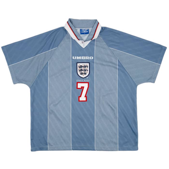 1996-97 England Away Shirt Beckham #7 - 6/10 - (XXL)