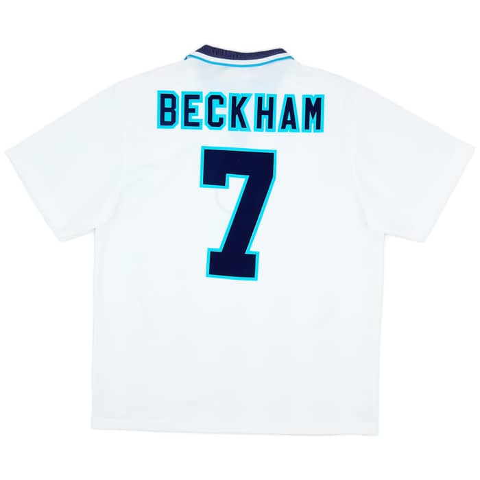 1995-97 England Home Shirt Beckham #7 - 8/10 - (XL)