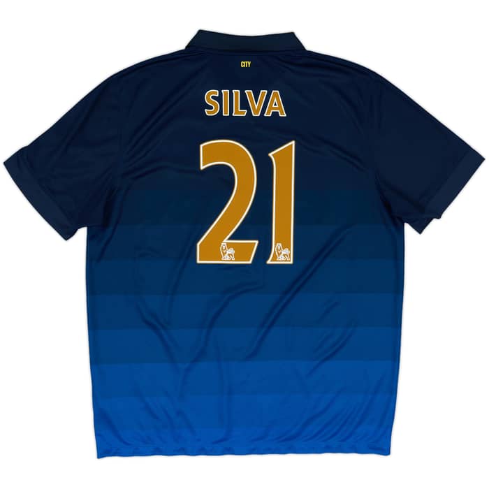 2014-15 Manchester City Away Shirt Silva #21 - 8/10 - (XL)