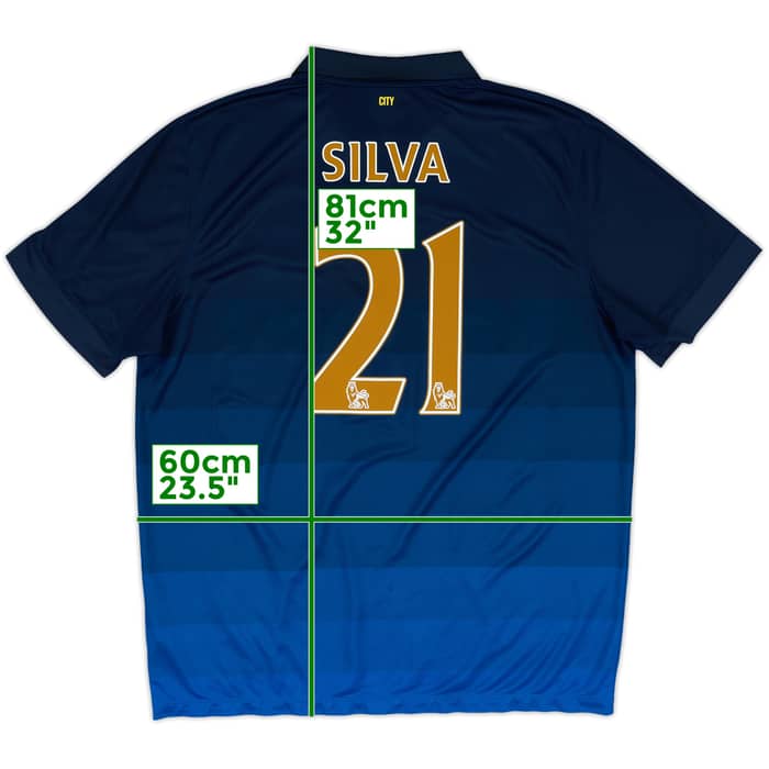 2014-15 Manchester City Away Shirt Silva #21 - 8/10 - (XL)