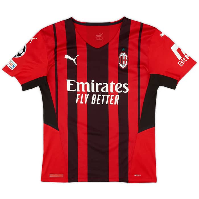 2021-22 AC Milan Authentic Home Shirt R.Leao #17 - 7/10 - (M)