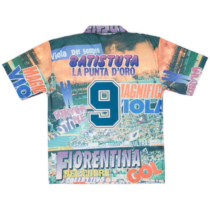 1994-95 Fiorentina Graphic Shirt Batistuta #9 - 9/10 - (XL)