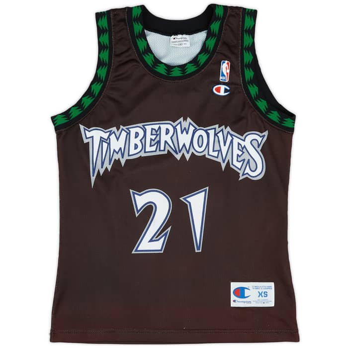 1998-07 Minnesota Timberwolves Garnett #21 Champion Alternate Jersey (Very Good) XS