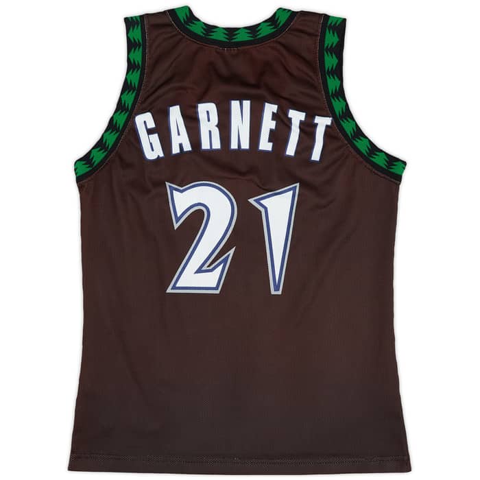 1998-07 Minnesota Timberwolves Garnett #21 Champion Alternate Jersey (Very Good) XS