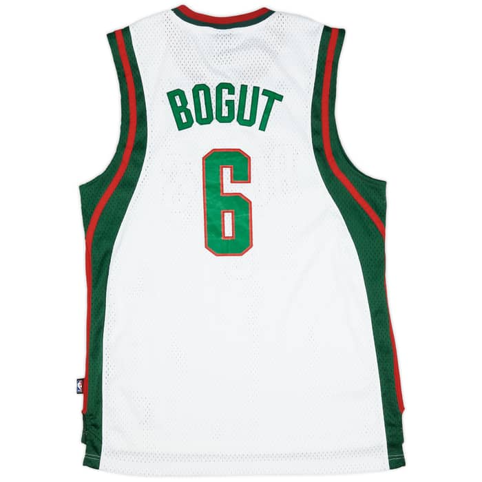 2006-10 Milwaukee Bucks Bogut #6 adidas Swingman Home Jersey (Very Good) M