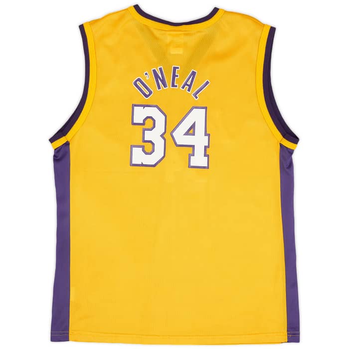 1999-02 LA Lakers O'Neal #34 Champion Home Jersey (Very Good) XL.Kids