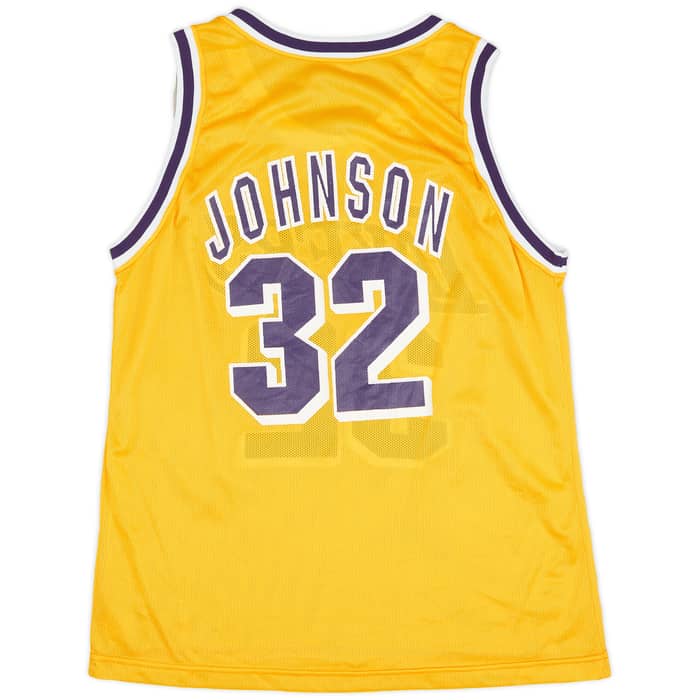 1991 LA Lakers Johnson #32 Champion Home Jersey (Very Good) L