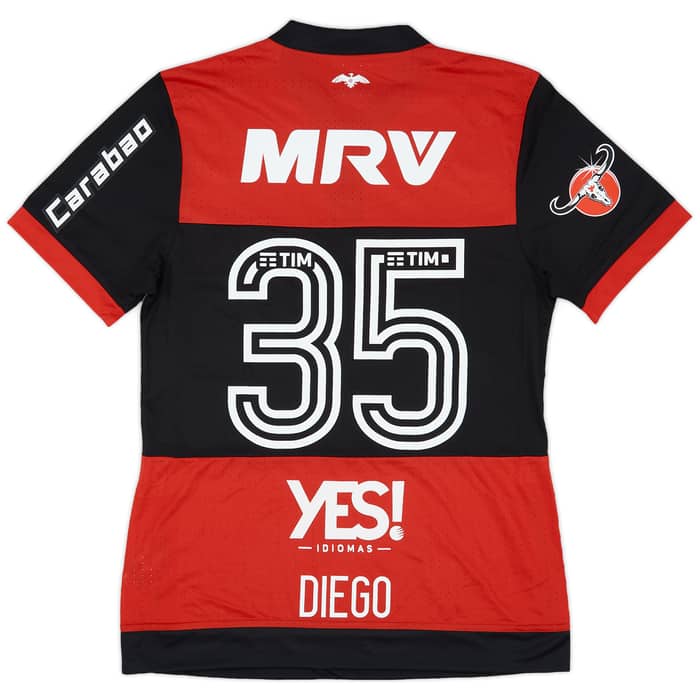 2017 Flamengo Match Issue Signed Home Shirt Diego #35