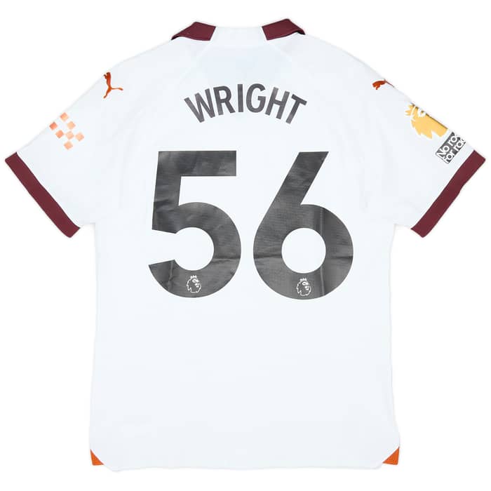 2023-24 Manchester City Match Issue Away Shirt Wright #56