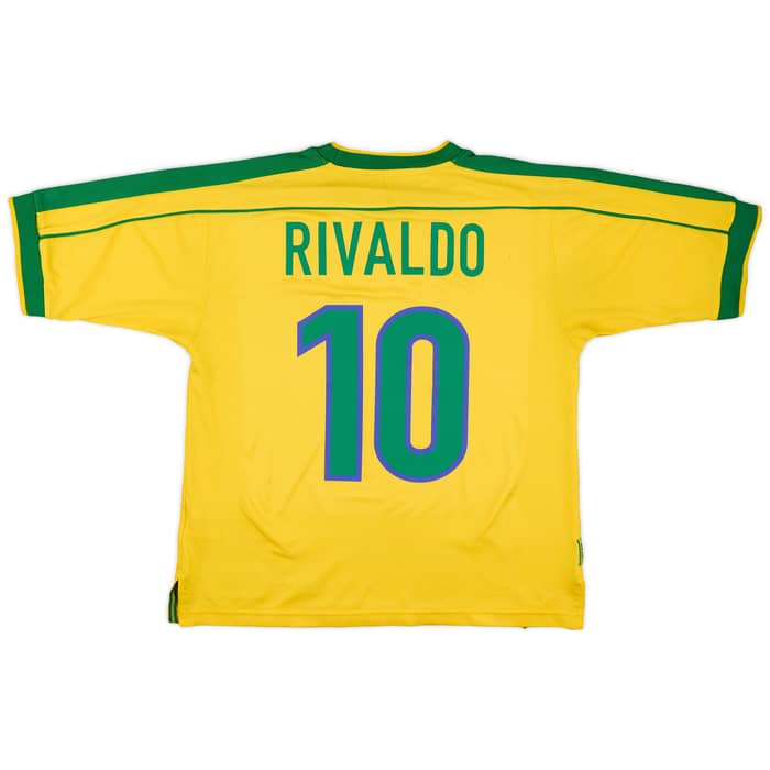 1998-00 Brazil Home Shirt Rivaldo #10 - 5/10 - (M)