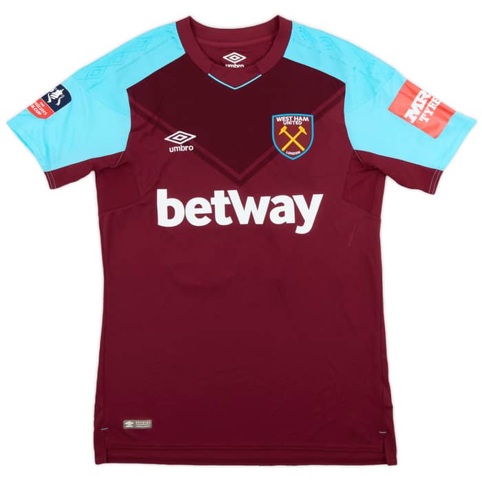 2017-18 West Ham FA Cup Match Issue Home Shirt Masuaku #26
