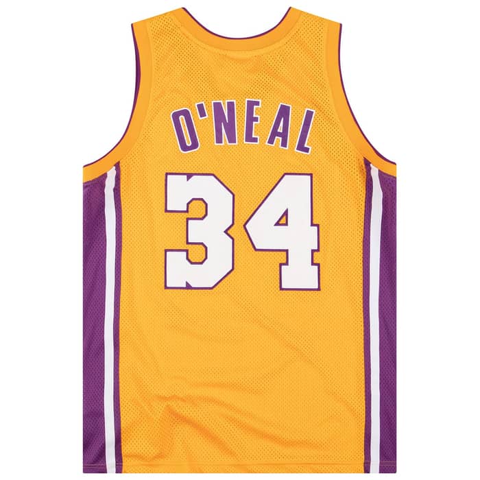 1999-04 Authentic LA Lakers O'Neal #34 Champion Jersey (Home) M