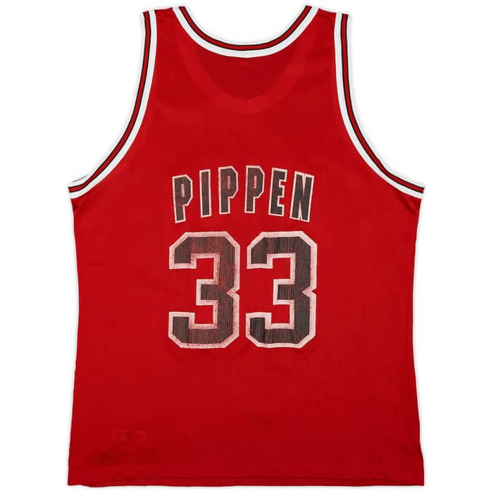 1995-98 Chicago Bulls Pippen #33 Champion Away Jersey - 5/10 - (XL)