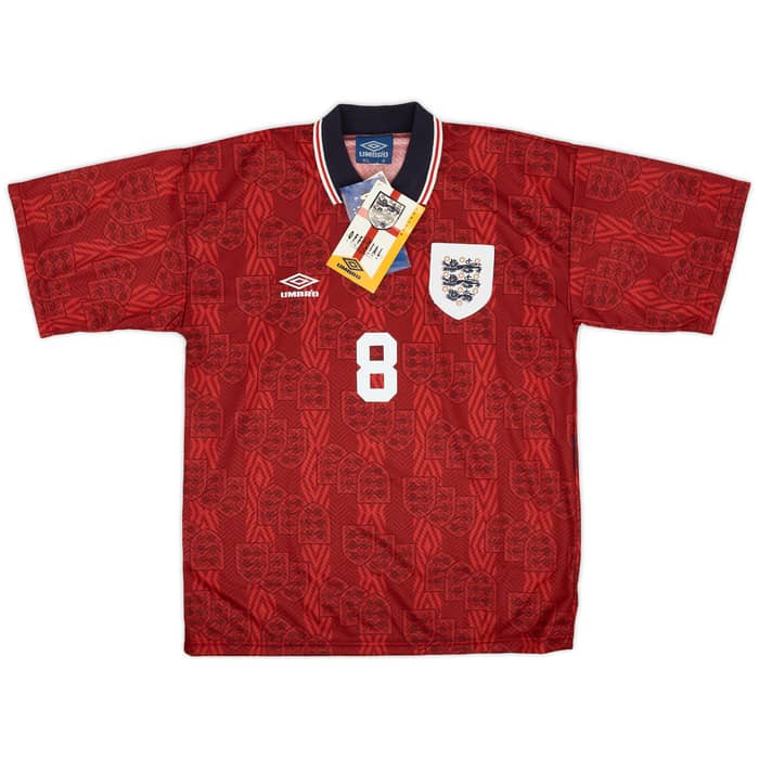1993-95 England Away Shirt Gascoigne #8 (XL)