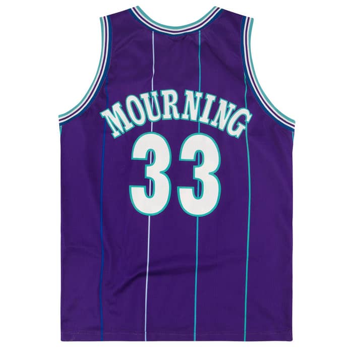 1994-95 Charlotte Hornets Mourning #33 Champion Jersey (Alternate) S