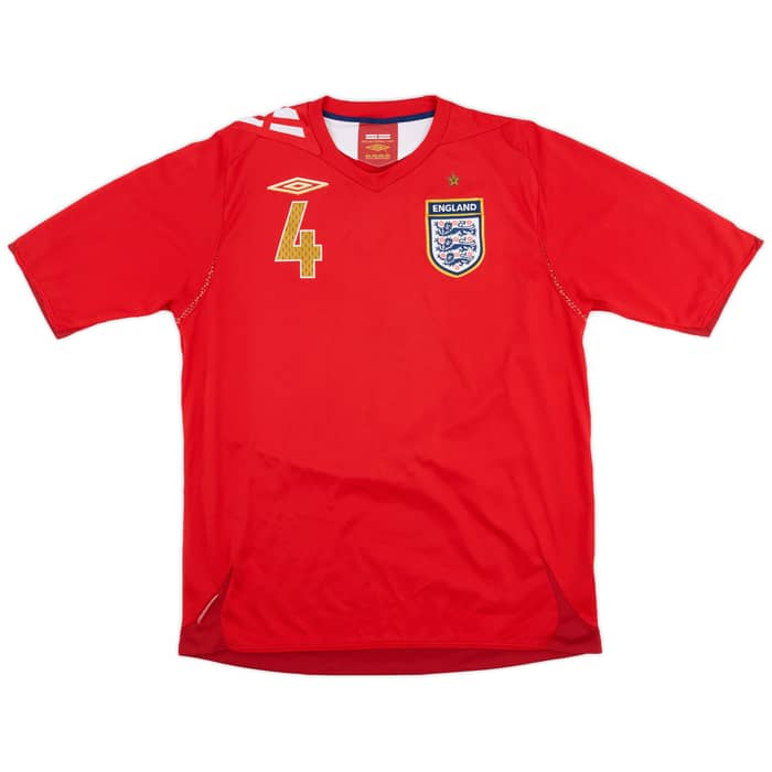 2006-08 England Away Shirt Gerrard #4 - 8/10 - (L)