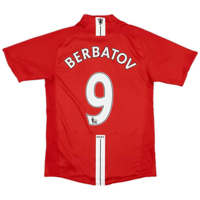 2007-09 Manchester United Home Shirt Berbatov #9 - 9/10 - (S)