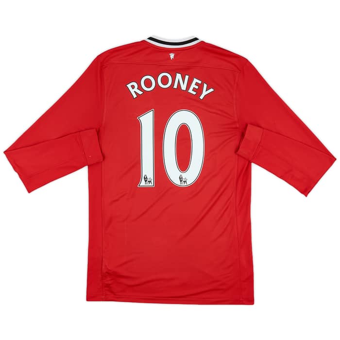 2011-12 Manchester United Home L/S Shirt Rooney #10 - 8/10 - (M)