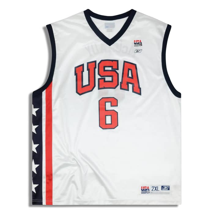 2002 USA McGrady #6 Reebok Jersey (Home) XXL
