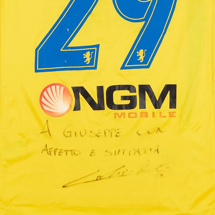 2013-14 Frosinone Match Issue Signed Home Shirt Carlini #29