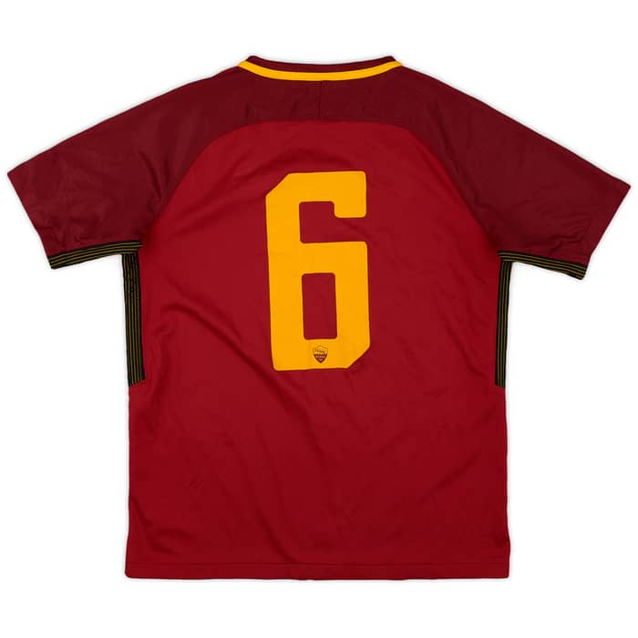 2017-18 Roma Youth Home Shirt #6 - 7/10 - (XL.Boys)