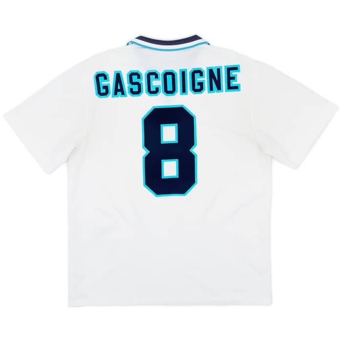 1995-97 England Home Shirt Gascoigne #8 - 8/10 - (XL)