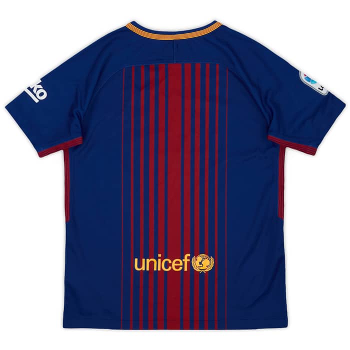2017-18 Barcelona Home Shirt - 9/10 - (L.Boys)