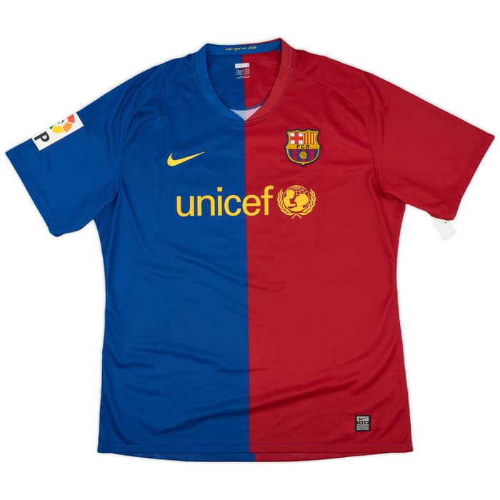 2008-09 Barcelona Player Issue Home Shirt Xavi #6 (XL)