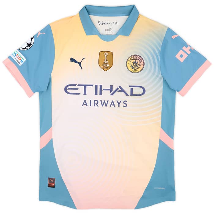 2024-25 Manchester City Match Issue Champions League Fourth Shirt Lewis #82