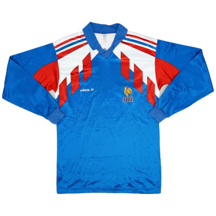 1990-92 France Home L/S Shirt - 7/10 - (S)