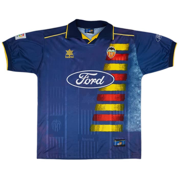 1997-98 Valencia Away Shirt L.Milla #21 - 8/10 - (XL)