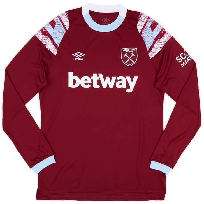 2022-23 West Ham Home L/S Shirt - 9/10